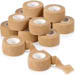 Self Adhesive Bandages - 1" x 5 Yards Per Roll - Pack of 12 Rolls, Elastic Self Adherent Cohesive Wrap First Aid Tape for Sprain Swelling and Soreness on Wrist and Ankle