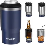 HAUSHOF 12 oz Can Cooler, 4 in 1 Insulated Stainless Steel Can Insulator, Fits for 12 oz Standard Can|12 oz Slim Can|12 oz Beer Bottle, Perfect for Camping, Beach, Picnic