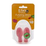 Vital Baby Ella's Kitchen Pouch Spoon Tips - Baby Weaning Spoons - Soft, Gentle and Flexible - BPA, Phthalate & Latex Free - Hygienic Travel Case Included - 4m+ - 2pk Red