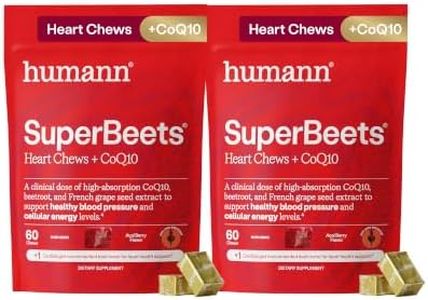 HumanN SuperBeets 3-in-1 Heart Chews - 3X Absorption CoQ10 - Plus Beetroot & Grape Seed Extract, Blood Pressure Support, Support Healthy Blood Flow, Circulation, 120 Count