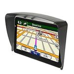 subtel® 7 Inch Sat Nav Case Compatible for Garmin, Navitel, Elebest & More - Universal GPS Housing with Anti Glare Clip On Sun Visor Sat Nav Shade Shield