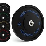 Body Revolution Olympic Bumper Plates - Rubber Coated Barbell Weight Plates - Strength Training Weight Lifting Equipment - Range from 5kg - 25kg