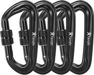 Locking Carabiner Clips Heavy Duty - Favofit 12KN (2697 lbs) Strong Caribiniers for Hammock - Ultralight D-Ring Carbineers for Outdoor Camping Hiking Backpacking Keychain Dog Leash