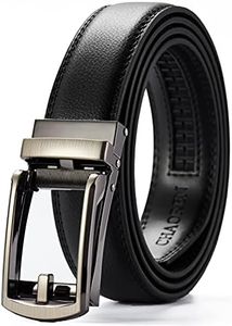 CHAOREN Mens Dress Belt - Ratchet Belt Leather 1 1/4" Comfort Click - Perfect Companion to Mens Dress Shoes, Laser