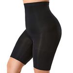 Delimira Women's Tummy Control Body Shaper Shapewear Plus Size High Waist Thigh Slimmer Control Knickers Butt Lifter Seamless Shorts Boyshorts Black 18-20