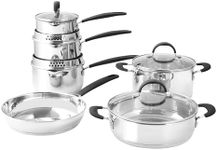 ProCook Gourmet Stainless Steel Cookware Set (6 Piece) Uncoated Induction Pans, Dishwasher Safe, 10 Year Guarantee