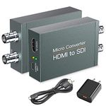 HDMI to SDI Converter, HDMI to 3G-SDI/HD-SDI, Audio Embedder 2 Way SDI Converter Dual SDI Output Adapter Support 1080P for Camera Home Theater