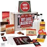 DIY Gift Kits Standard Hot Sauce Making Kit with Everything Included for DIY; Make Your Own Hot Sauce Kit for Adults; Ingredients, 3 Recipes, & Bottles Included; Gifts for Men, Birthdays, Christmas Gifts for Him