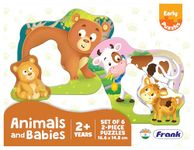 Frank Animals and Babies (Set of 6) 2 Pcs Puzzle -Early Learner Educational Jigsaw Puzzles Set for Kids 2 Years and Above - Educational Toys and Games - 32902