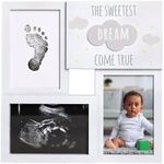 Kate & Milo Baby Handprint or Footprint Keepsake Frame, Babyprints Collage Frame For Baby Girl or Baby Boy, Gender-Neutral Newborn Nursery Décor, Baby Picture Frame, Sweetest Dream