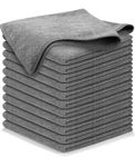 IDELLA Microfiber Cloth - 4 pcs 40×40-340 GSM Grey! Thick Lint & Streak-Free Multipurpose Cloths - Automotive Microfibre for Car Cleaning Polishing Washing & Detailing (Microfiber Cloth)