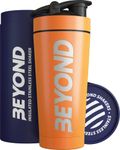 Beyond Shakers Insulated Metal Protein Shaker, Stainless Steel Supplement Bottle - BPA Free for Gym 735ml in Orange