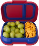 Bentgo Kids Snack - 2 Compartment Leak-Proof Bento Box Container for Snacks and Small Meals, Easy-Open Latch, Dishwasher Safe, BPA-Free for School, Daycare, & Sports - Ideal for Ages 3+ (Red/Royal)