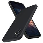 SURPHY Silicone Case Compatible with iPhone 11, Soft Liquid Silicone Shockproof Flat Edge Phone Case (Individual Protection for Each Lens) for iPhone 11 6.1 inch (Black)