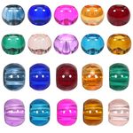 TOAOB 50pcs 10 Colors Glass European Beads Big Hole Beads Murano Charms 14.5x10mm for DIY Craft Jewelry Making