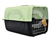 Foodie Puppies Imported Plastic Portable Pet Travel Carrier Cage & Kennel House for Dogs, Puppies & Small Animals (19" X 12" X 12", Pastel Green)