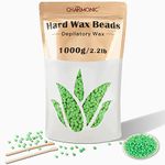 2.2LB/1000g Wax Beads, Hard Wax Beads, Hard Wax Kit for Legs, Underarm, Face, Eyebrow, Bikini, and Brazilian Hair Remover, Women and Men Hair Removal Wax Beans for Wax Warmers Include 50 Waxing Sticks