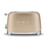 Toaster for Two Slices of Bread and with a Power of 950 W from Smeg TSF01CHMEU - Champagne matt