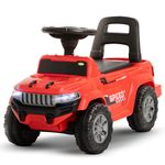 Baybee Speedy Ride on Baby Car for Kids | Ride on Toys Car with Music & LED Light | Portable Push Ride on Jeep with Backrest & Storage Basket | Kids Car to Drive 1-3 Years Boys Girls (Red)