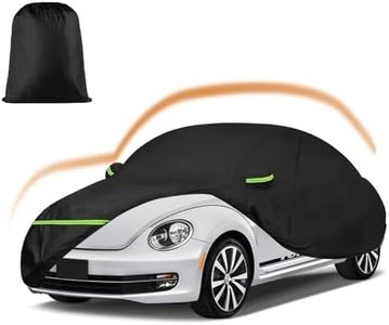 Car Covers for 1998-2023 Volkswagen New Beetle Sedan 2-Door, 210T All Weather Protection Custom-fit Beetle Waterproof Car Cover, w/Zipper Door and Cotton Lining, Rainproof, Dustproof and UV Proof