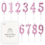 Beanlieve Rose Gold Birthday Candles - Cake Numeral Candles Number 0-9 Glitter Cake Topper Decoration for Birthday,Wedding Anniversary,Party Celebration(10 Pieces)