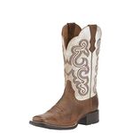 Ariat Women's Quickdraw Work Boot, Sandstorm/Distressed White, 7.5 Wide