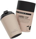 made by Fressko| Reusable Stainless Steel Coffee Cup-Oat|12oz 340ml|Double Walled Insulated Travel Mug|Easy Clean Leak Proof Lid