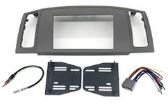 Jeep Grand Cherokee 2005-2007 Double Din Navigation Radio Bezel Dash Install Kit with Standard Wiring Harness and Antenna Adapter - KHAKI