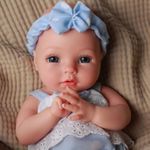 BABESIDE Full Platinum Silicone Baby Doll – 12-Inch Ultra-Realistic Newborn Girl with Weighted Body & 2 Premium Outfits, Ideal Newborn Doll Gift for Collectors ＆ Doll Lovers