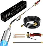 RX WELD Propane Torch for Weeds, Ice & Snow - 1,800,000 BTU High Output with Adjustable Flame & Push Button Igniter, Includes 10-FT Hose for Garden and Driveway Use