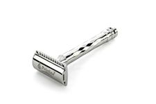 Pristine Safety Razor 44D with Premium Diamond design Double Edge Safety Razor Classic 3 Piece Design (CHROME) Close Comb Fits all Double Edge Safety Blades