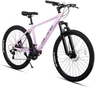 HH HILAND 26 Inch Mens and Womens Mountain Bike, 21 Speed Mountain Bicycle with Dual Disc Brake, Front Suspension Fork, High Carbon Steel Frame Urban Commuter Bike for Adults,Purple