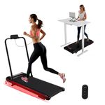 Devoko 3 in 1 Foldable Treadmill Walking Pad with 5% Incline LED Display, Running Pad Machine 1-12km/h,100x40cm, Adjustable Armrests and Remote Control,Transport Wheels, Silicone Cushioning for Home