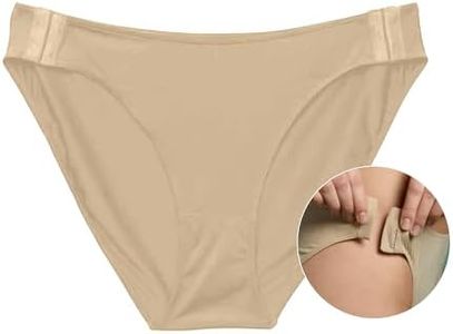 Slick Chicks Women’s High Waisted Brief - Adaptive Underwear for Women w/Side Fasteners & Full Coverage (L,Beige)