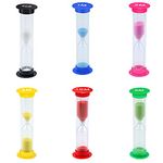 moinkerin 6 Pieces Sand Timer Toy Sandglass Hourglass Sand Timers 30sec / 1min / 2mins / 3mins / 5mins / 10mins for Children Brushing Teeth, School, Day Care, Office, Timed Activities (Style A)