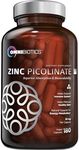 Zinc Picolinate 30mg Supplement by OmniBiotics - Zinc 30 mg for Immune System Support, Zinc Supplements for Men & Women - Superior Absorption Zinc Vitamins, Promotes Healthy Skin - 180 Vegan Capsules