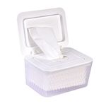 Wipes Dispenser, Seal Designed Wipes Container Wet Tissue Box Baby Wipe Holder Tissue Case with Secure Lid Keeps Wipes Fresh for Home Office, Large Capacity & Dust-Proof (White)