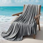 SLEEP ZONE Nanotex Cooling Blanket for Hot Sleepers, Double-Sided Cold Blanket, Summer Blanket Queen Size, Ultra-Cool Lightweight Breathable Blanket for Bed (Dark Grey, 90''x90'')