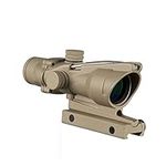 4x32 Scope Real Fiber Optics Red Dot Illumination Reticle Sight Hunting Reflex Riflescopes with 20mm Picatinny Weaver Rail Mount (Tan-Red Fiber)