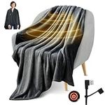 Evoloo Electric Blanket,USB Heated Warm Coral Fleece Shawl Wrap,150 * 85cm Heated Throw Blanket,Low Power Heating Blanket with 3 Heating Levels