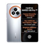 realme NARZO 80 Pro 5G (Speed Silver,8GB+256GB) | Segment's 1st MediaTek Dimensity 7400 Chipset | 6000mAh Titan Battery + 80W Ultra Charge | 4500nits HyperGlow Esports Display | IP69 Waterproof