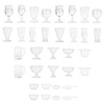 34pcs Miniature Cups 1/17 Dollhouse Miniature Wine Glass Drink Cups Set Miniature Ice Cream Cup Drinking Glasses Dollhouse Kitchen Accessory