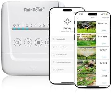 RAINPOINT WiFi Sprinkler Controller 8-Zone- Weather Based Smart Sprinkler Controller, Easy Install APP Control Irrigation System, Sprinkler Timer for Garden & Lawn