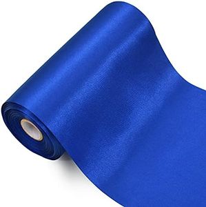 TONIFUL Cinta de satén azul real de 15 x 22 m de ancho, cinta grande para gran apertura de corte, decoración de fiesta de Navidad, silla de manualidades, arcos de interior o exterior, árbol de patio