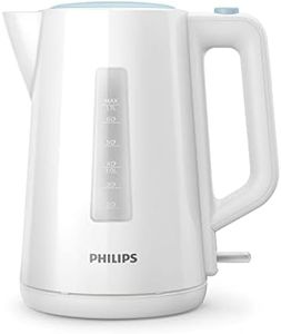 Philips Bollitore Elettrico - 1,7 L, Coperchio a Molla, Spia Luminosa, Base Girevole, Bianco (HD9318/00)