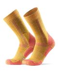 DANISH ENDURANCE Outdoor Walking Socks in Merino Wool, Hiking Unisex, Yellow, 6-8