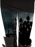 Women's Specter Grimace Patterned Leggings Stretchy Tights Spirit Halloween Pants Fall L