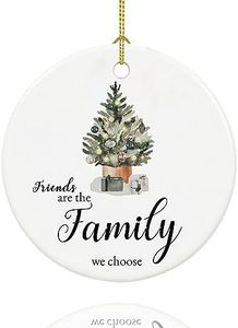 Friend Ornament 2024, Friendship Christmas Ornaments for Friends, Ceramic Keepsake Friends Christmas Ornaments with Ribbon and Box