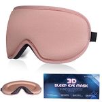 SUSNUAN Sleep Eye Mask, 3D Contoured Mask Light Blocking for Women and Men, Soft Comfortable Night Blinder, Suitable Travel, Lunch Breaks, Sleeping, Meditation (Pink), Pack of 1