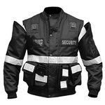 RAC3 Mens 2 in 1 Oxford Security Doorman Vest, Jacket with Removable Sleeves (XL) Black